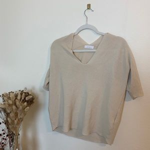 Tan short sleeve knit